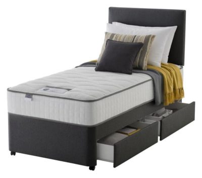 Silentnight Middleton C.Coal Memory 2 Drawer Divan - Single